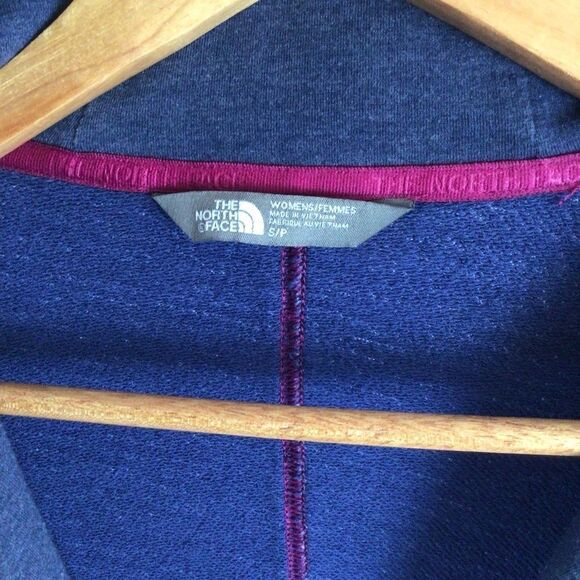 THE north face vintage warm blue small hoodie cardigan soft and comfortable - Picture 2 of 16